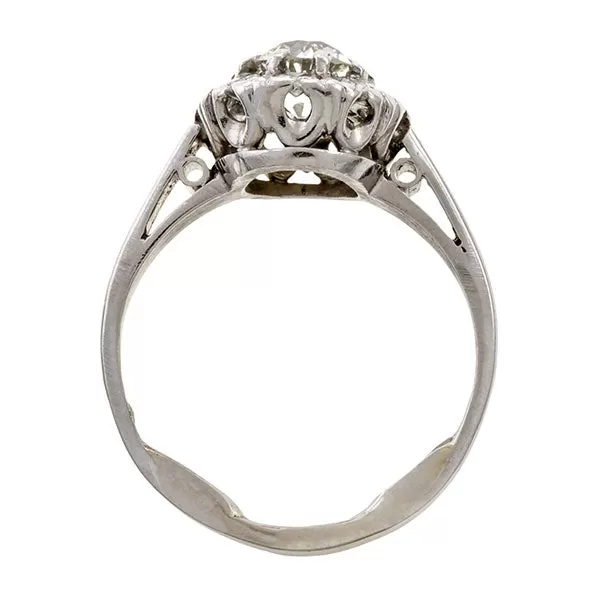 Vintage Diamond Cluster Ring, Old European 0.75ct