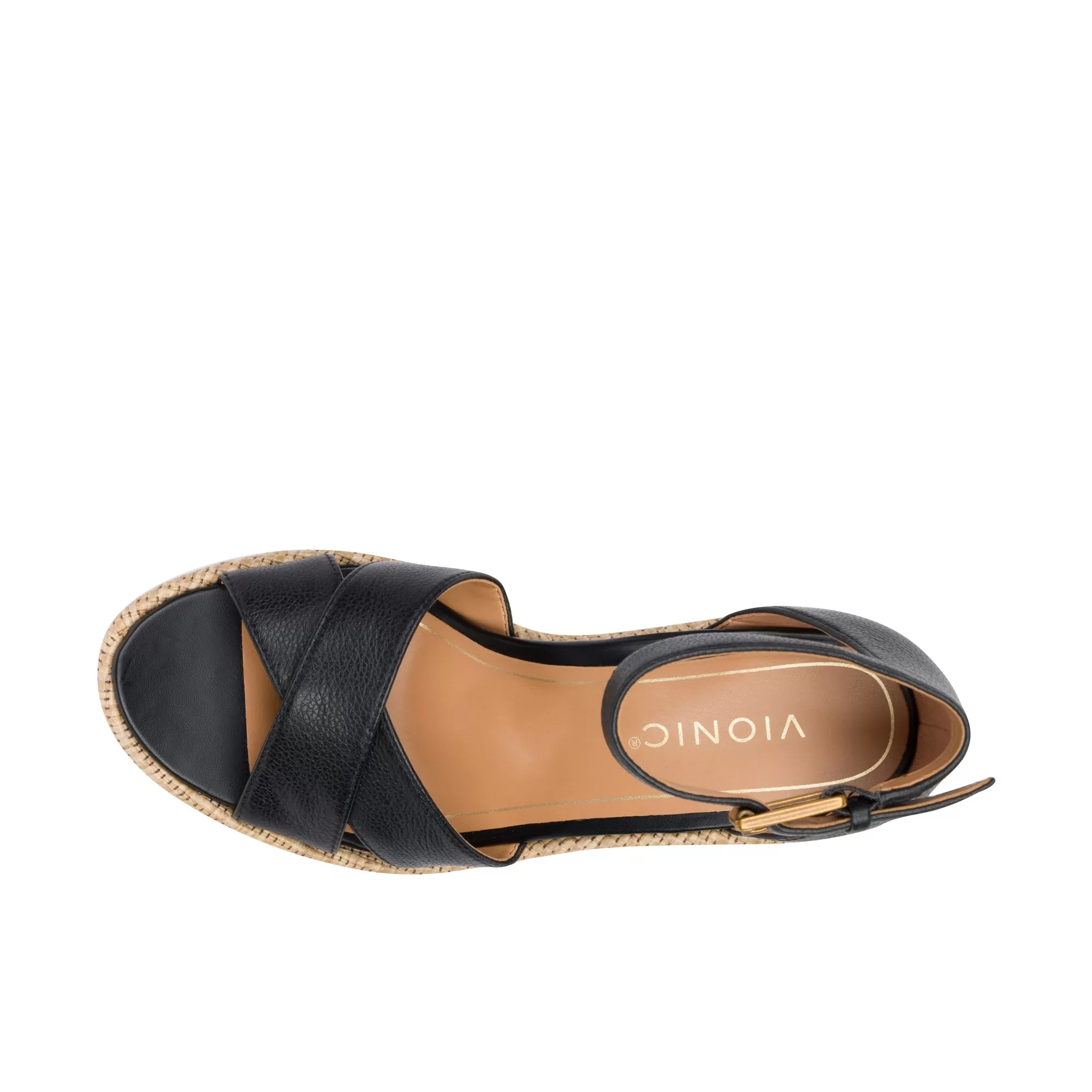 Vionic Womens Marina Wedge Sandal Black