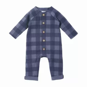 Waffle Blue Check 1PC - 6-9months