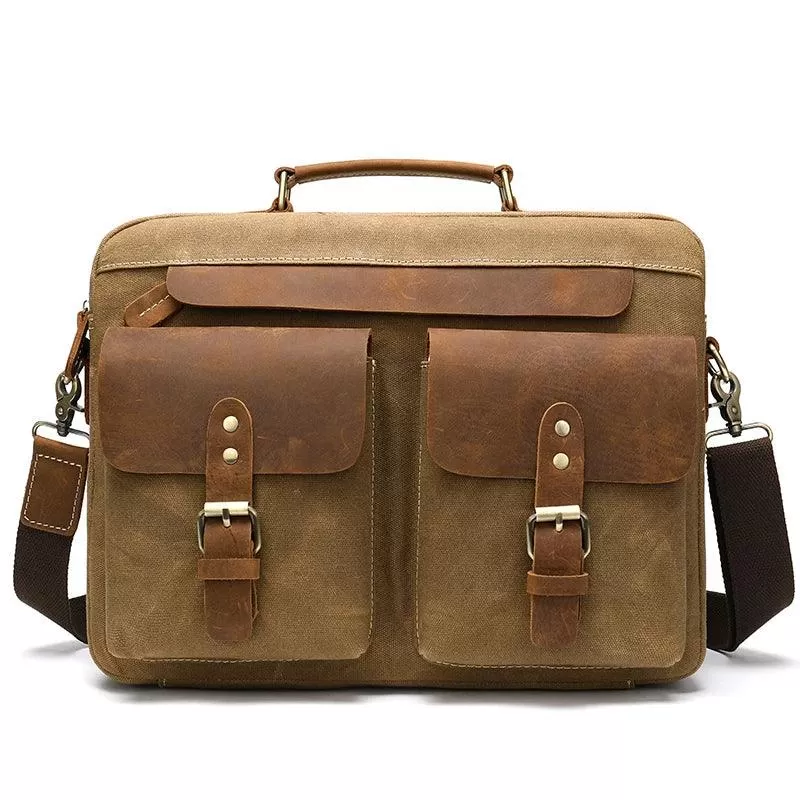 WESTAL Men Briefcases Men's Bag Genuine Leather