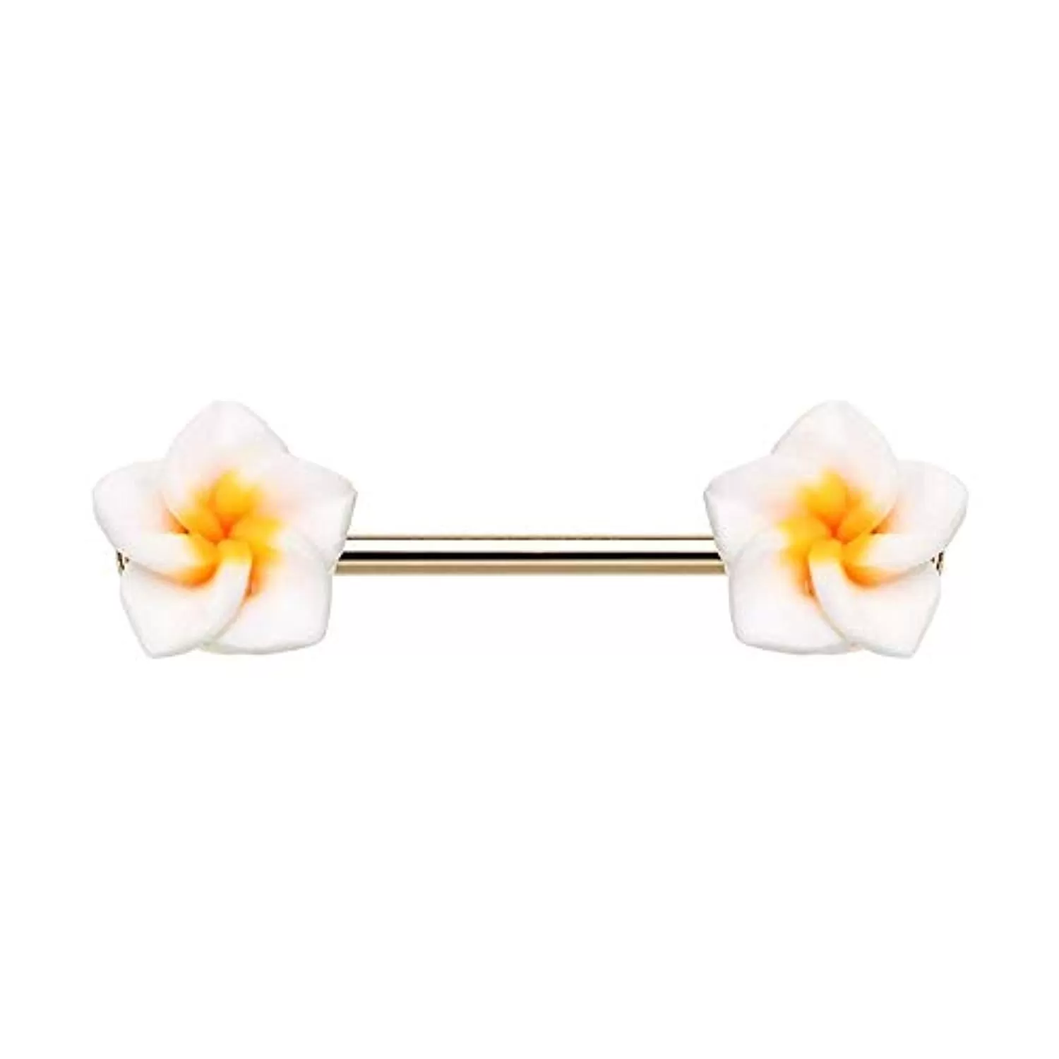 WILDKLASS Springtime Plumeria Flower Nipple Barbell Ring