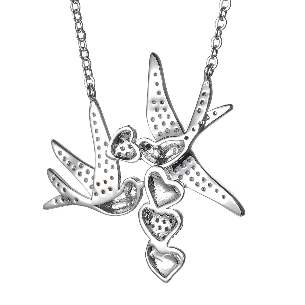 Women's Fashion Animal Swallow CZ Necklace