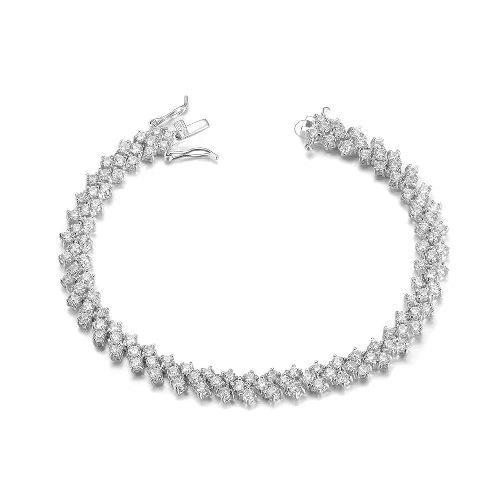 Womens Fashion Cubic Zirconia Bridal Wedding Bracelet