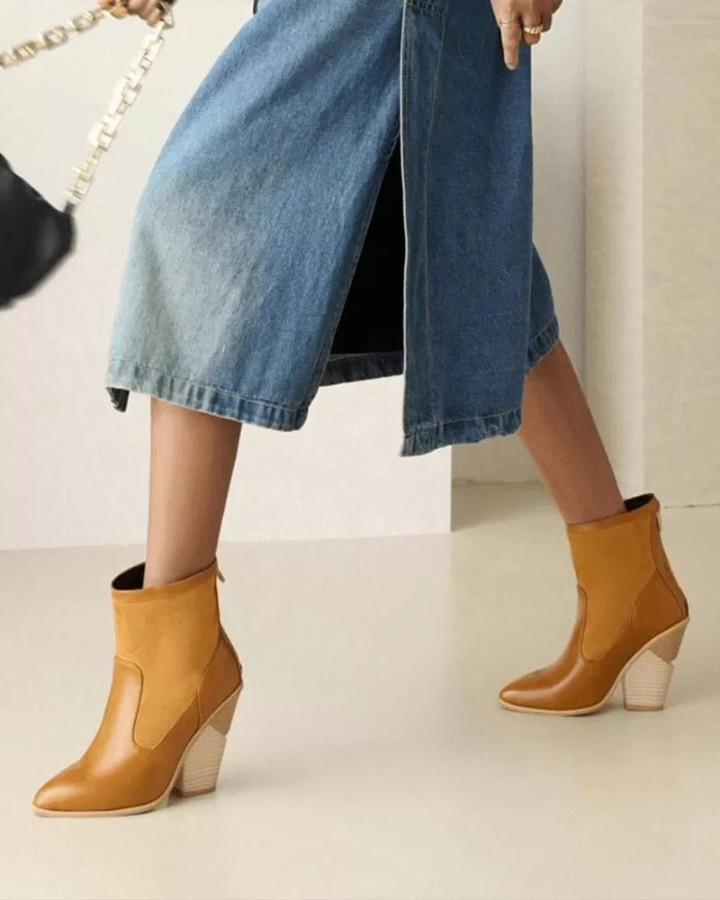 Women's Fashion Split Joint Zipper Boots