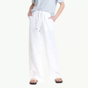 Women's Wide Leg Linen Pant - White