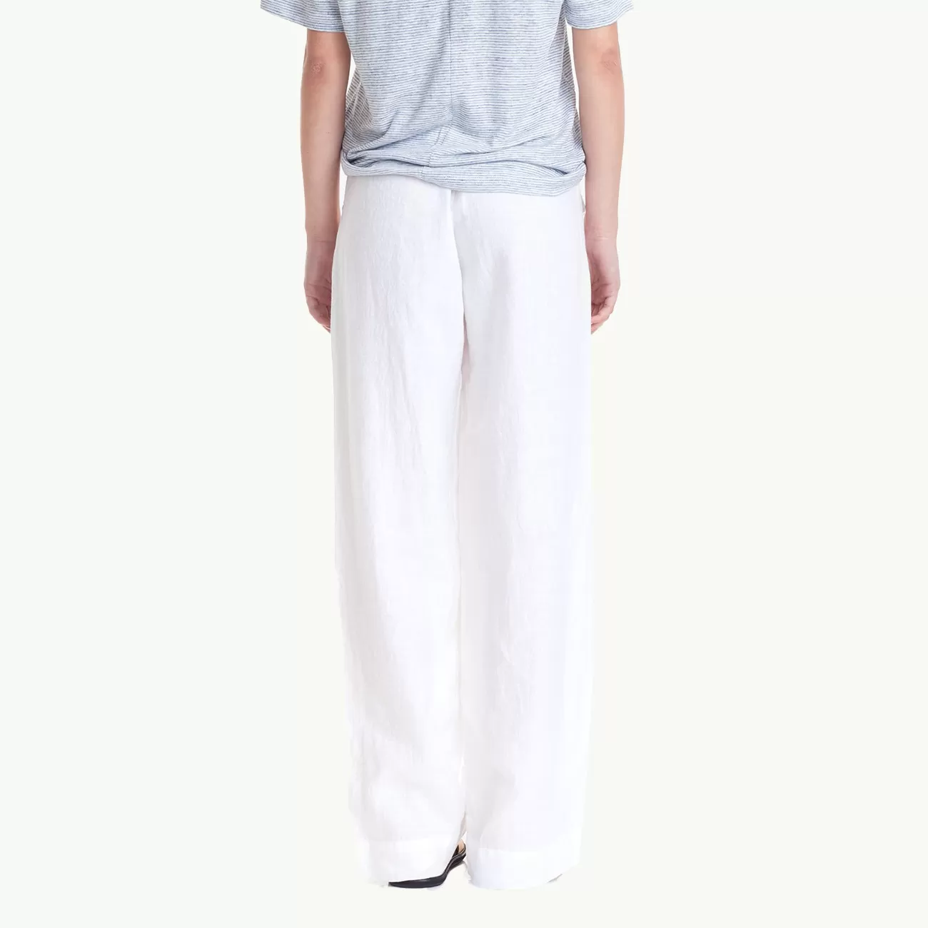 Women's Wide Leg Linen Pant - White