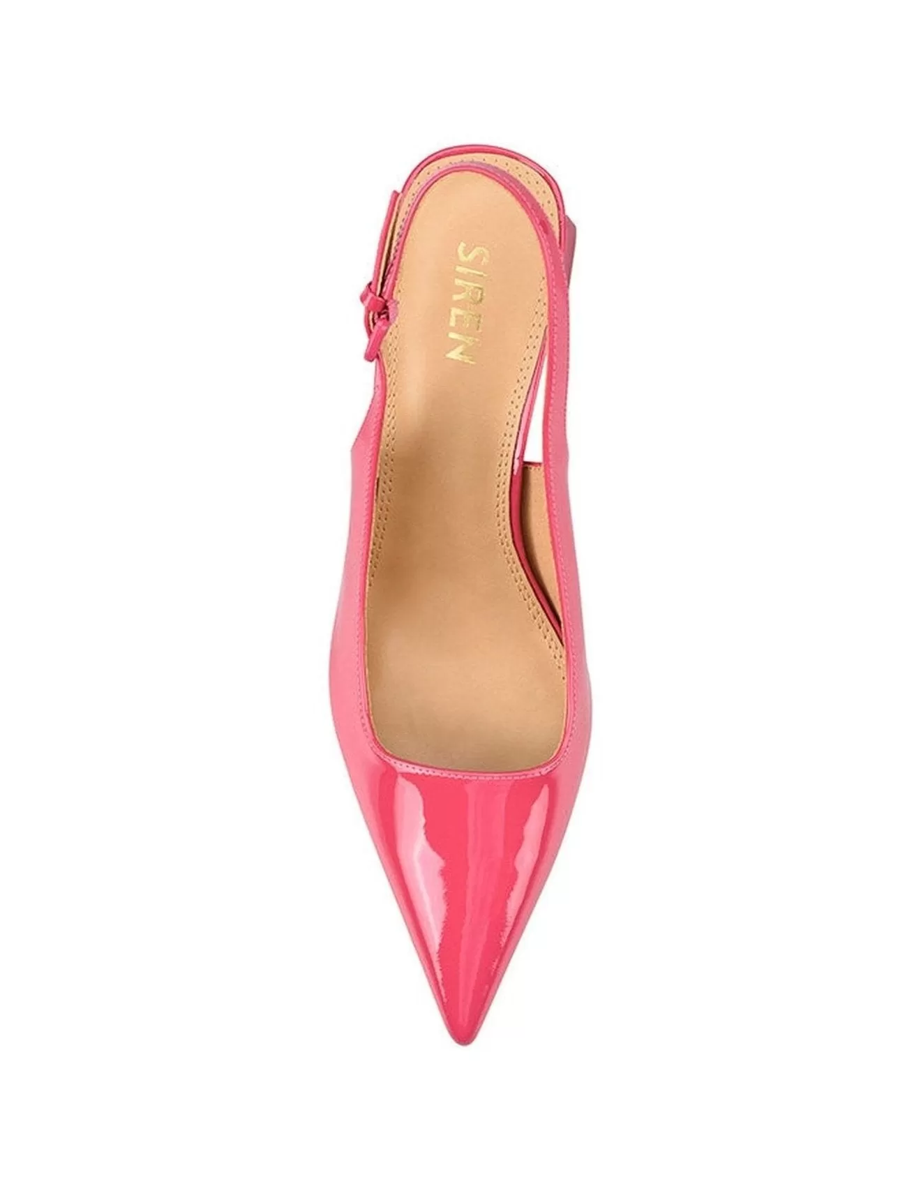 Yarra Pointed Toe Slingbacks - Raspberry Patent Leather