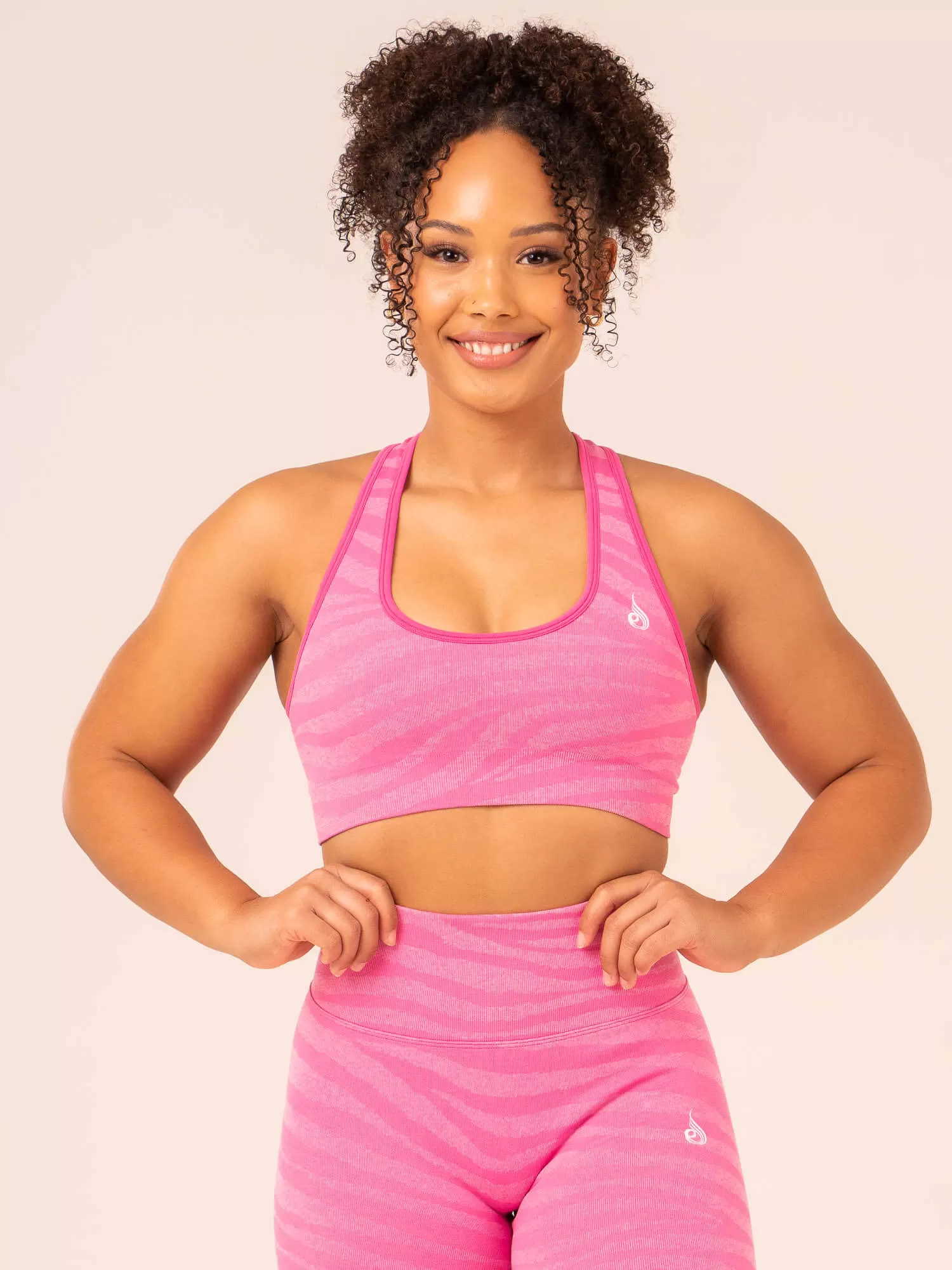 Zebra Seamless Sports Bra - Pink Zebra